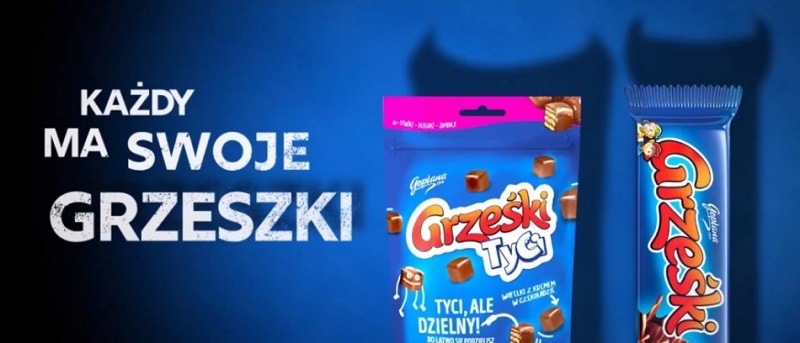 Banner reklamowy kampanii wafelków Grześki